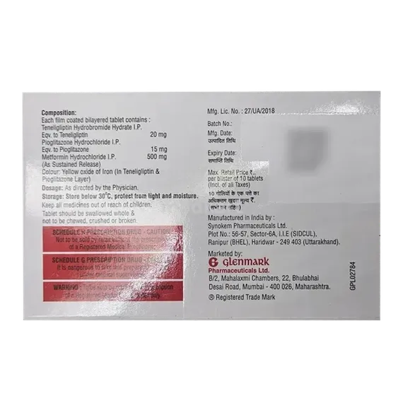 zita pio met 500mg tablet 10's